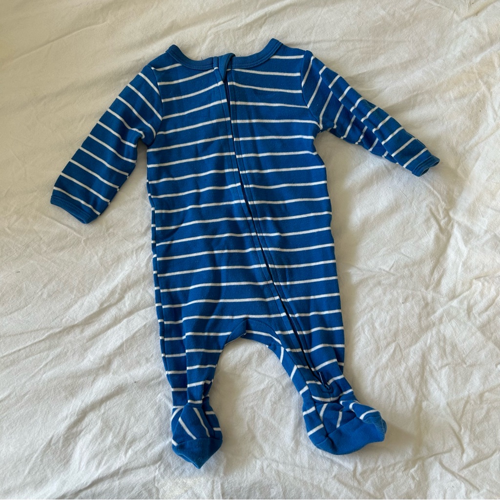 Kid / Child Blue Stripe Footies (0-3m)